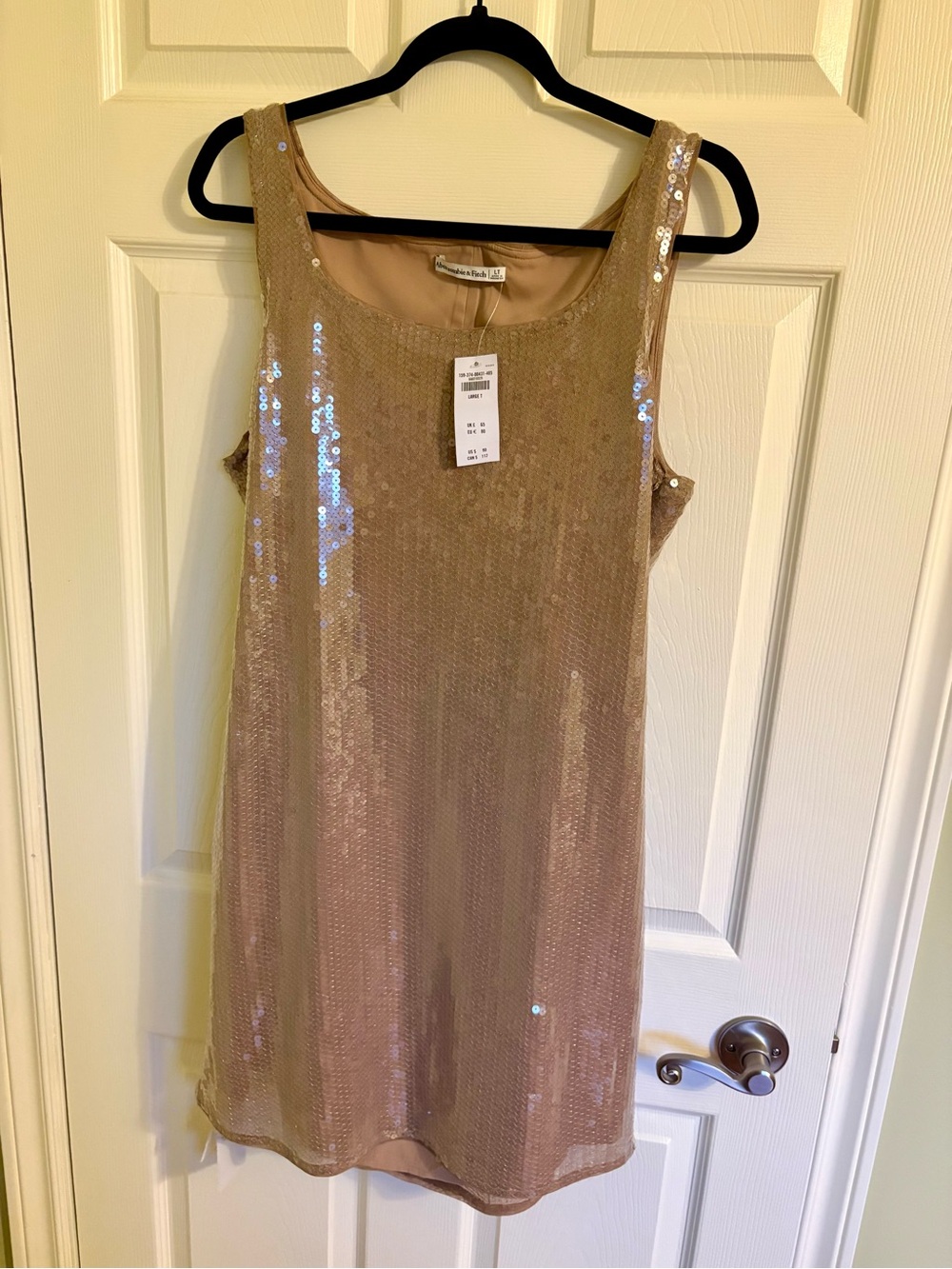 Abercrombie & Fitch Champagne Sequin Midi Dress